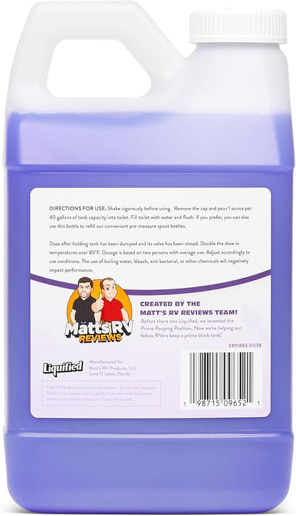 Liquified RV Toilet Treatment - Black Holding Tank Digester - Odor Eliminator - Lavender Scent - Matts RV Reviews (Lavender, 64oz)