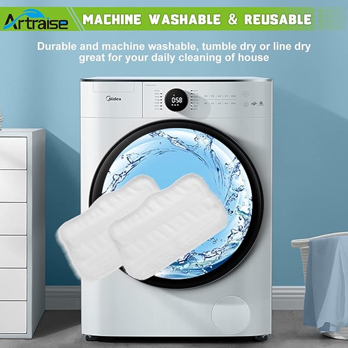 Artraise 6 Pack Microfiber Steam Mop Pads Replacement Washable for Shark Steam Mop SK Series SK410 SK435CO SK460 SK140 SK141 S3101 SK3102 S3250 S3251