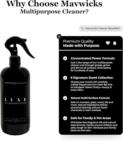 Fragrances All Purpose Cleaner Spray (Luxe) 16 Oz – Multipurpose Surface Cleaning Spray for Kitchen, Bathroom, Floors and Counters, Home and Office, Natural and Non-Toxic