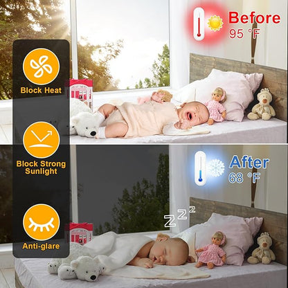 One Way Window Privacy Film See Out Not in, Window Tint for Home, Reflective Mirror Glass Windows Coverings Sun Heat UV Blocking, Silver, 29.5 inch x 78.74"