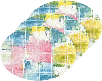 Colorful Check Plaid Kitchen Scrub Sponges, Pop-up Kitchen Cleaning Sponges Reusable Dish Washing Sponges for Bathroom Household Cleaning 3 Pack - Non Scratch Scrubber