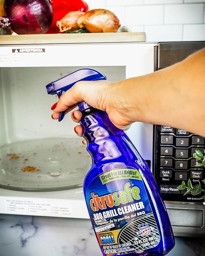 Grill Cleaning Spray - BBQ Grid And Grill Grate Cleanser By Citrusafe (23 oz)
