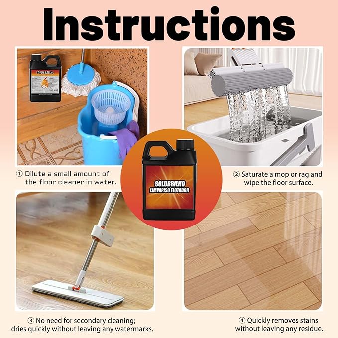 Tile Cleaner, 2L Original Floor Cleaner, Grout Cleaner for Tile Floors Small Black Bottle, Mop Solution for Floor Cleaning, Multipurpose Powerful Stain Removing Liquid for Floors (1, 2L)