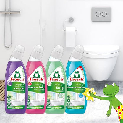 Frosch Vinegar Toilet Cleaner, Liquid Toilet Cleaner Removes Lime and Urinary Stone for Powerful Cleaning with Vinegar and Pumice Flour, 750 ml