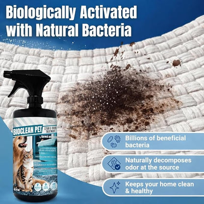 Bioclean Pet Carpet Cleaner & Deodorizer – Eliminates Pet Urine Smell, Stain & Odor Remover, No Residue, Made in USA – 32oz