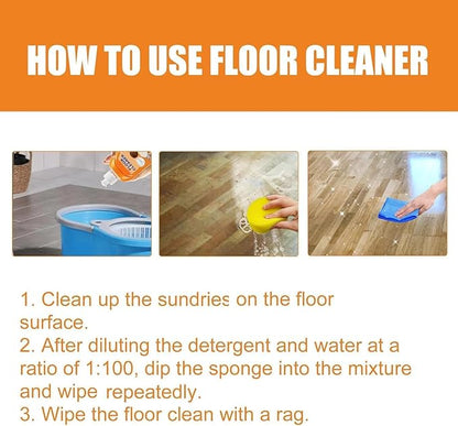 Floor Cleaner, 3.38 Oz/100ml Glossy Clean Floor Cleaners, Multipurpose Floor Cleaner Liquid, Powerful Household High-Performance Cleaner for Wood, Tile (3)
