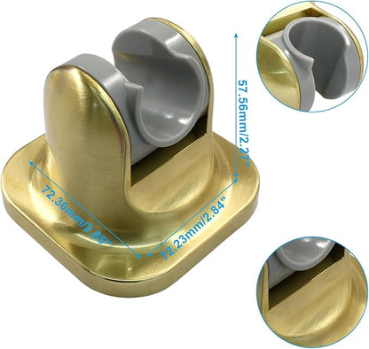 Zorfeter Adjustable Gold Handheld Shower Head Holder Plastic, Strong Adhesive Showerhead Bracket, Bathroom Wall Mount Shower Fix Firmly and Use Conveniently