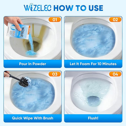 Toilet Bowl Cleaner Powder, Freshness Toilet Bowl Cleaner, Foaming Bathroom Sink Cleaner, Self Activating 5-Pack