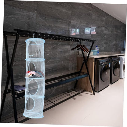 1pc Four Hanging Storage Basket for Clothes Plush Toys and Laundry Drying Breathable Design Space-saving Organizer