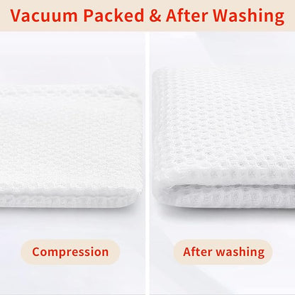 Homaxy 100% Cotton Oversized Waffle Weave Kitchen Dish Towels, Ultra Soft Absorbent Quick Drying Cleaning Towel, 20x28 Inches, 8-Pack, White