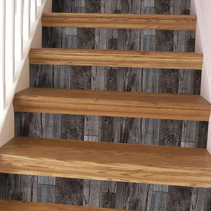 Yun-aeon Gray Wood Peel and Stick Wallpaper 34.6" X 480" Self Adhesive Wallpaper Backsplash Line Removable Wall Paper Bathroom Old Furniture Renovation Furniture