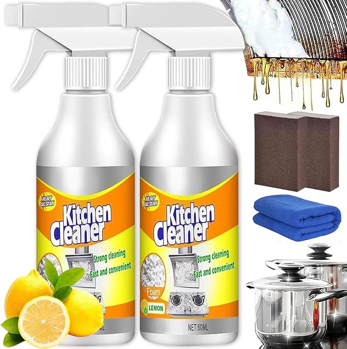 Kitchen Foam Cleaner, Kitchen Cleaner Foam Spray, Sciasi Kitchen Cleaner, Foam Kitchen Cleaner, All-Purpose Kitchen Pots And Pan Cleaner, Cleaning Supplys (2PCS)