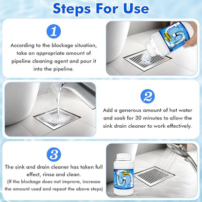 Drain Clog Remover,Powerful Pipe Dredging Agent,Kitchen Drain Cleaner for Unclogs Bathroom and Kitchen Sinks,Drains,Shower Pipes