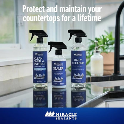 Miracle Sealants Daily Cleaner for Granite, Quartz, Marble, Quartzite, Countertops pH Neutral, 24 oz, 6 Pack