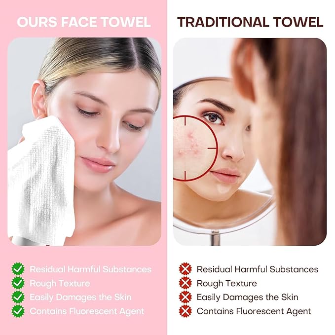 Compressed Towel Tablets Large Ultra Soft Disposable Face Towel Individually Wrapped 12x9 Inch Portable Washcloths for Makeup Removal Beauty Salon Gym Camping Travel Outdoor Sports(20 Pcs Pink)