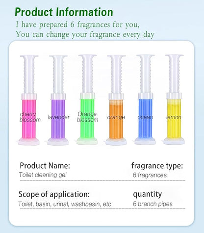 EKE Toilet Bowl Cleaner Gel Stamps, 6 Pack with 78 Stamps, 6 Scents, Bathroom Freshener for Long-Lasting Fragrance (6)