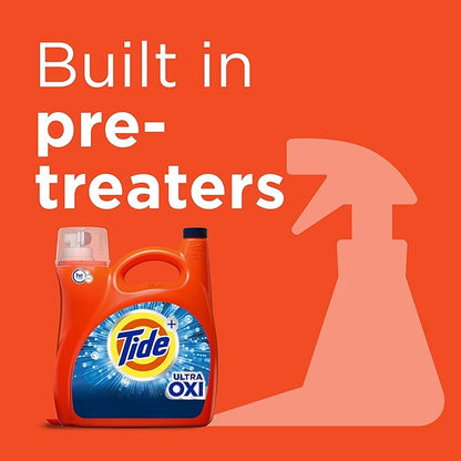 Tide Ultra Oxi Liquid Laundry Detergent, 106 Loads, 149 fl oz, HE Compatible