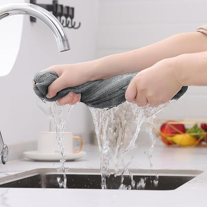 Kitinjoy 100% Cotton Waffle Weave Kitchen Towels (13 X 28 Inches, Grey), 4-Pack Super Soft and Absorbent Dish Towel for Drying Dishes, Kitchen Hand Towels