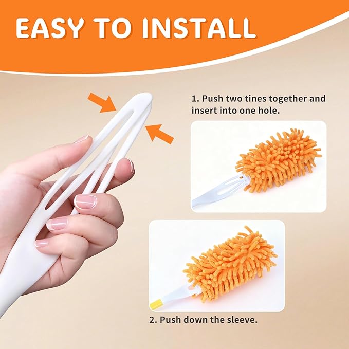 Reusable Duster Refill Compatible with Swiffer Hand Duster, 360 Heavy Duty Duster Refills, Microfiber Washable Dusters Refills for Swiffer Extended Duster, 4 Pack (Handle is Not Included)