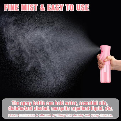 Two-pack Spray Bottles, Fine Mist Refillable Spray Water Bottles, All-Season Continuous Spray Bottles for Hair, Skin Care, Gardening, Pet Bathing, Travel, Cleaning & Home Use
