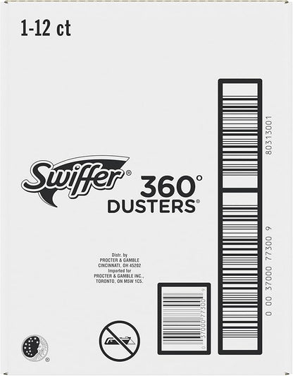 Swiffer Duster Kit with 3 ft Extendable Handle, Heavy Duty Dusting Starter Kit with 12 Refills, for Ceiling Fans, Vents and Hard to Reach Places