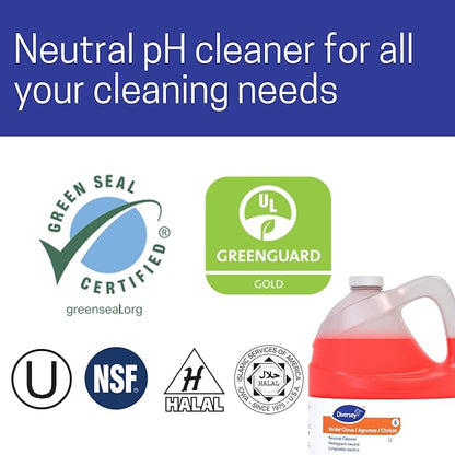 Diversey 903904 Stride Citrus Neutral Cleaner, Commercial Floor Cleaner, Citrus Scent, Concentrate, 1-Gallon (Pack of 4)