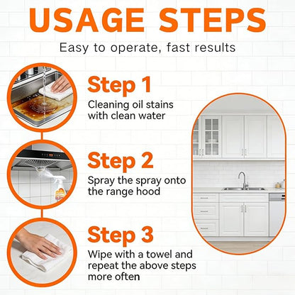 New Upgrade Kitchen Cleaner, Clean Up Kitchen Oil Stains Spray,Multi-Purpose Oils Stain Cleaner, Cleaning Spray For Home Kitchen(240ml/8.45oz)