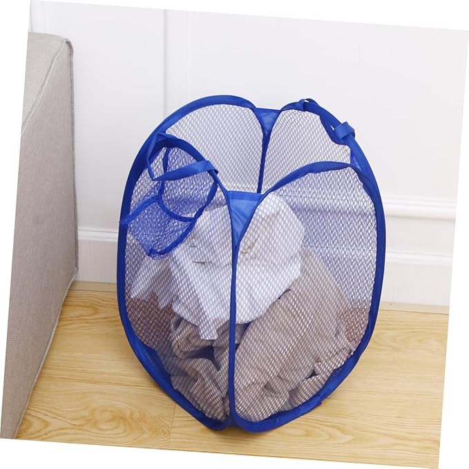 GLEAVI College Laundry Bag Foldable Laundry Basket Mesh Material Organizer Bins Storage Basket for Toys Dirty Clothes