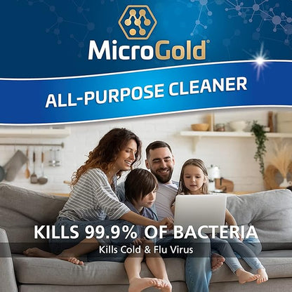 MicroGold All-Purpose Cleaner Spray Kills 99.9% of Bacteria and Viruses Bleach Free for Use in Kitchens and Bathrooms, 24 Fluid Ounces, 6 Pack