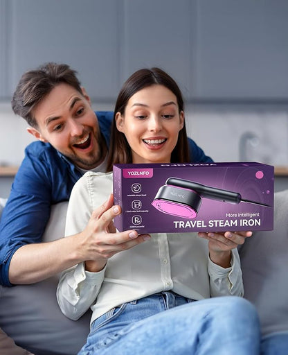 Travel Steamer for Clothes Adequate Portable: 2-in-1 Mini Handheld Garment Steamer Iron - 15s Heat Up & 5 Adjustable Steam - Large Ceramic Panel - 110-120V