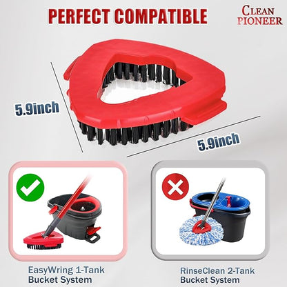 2 Pack Spin Scrub Brush Compatible for Oceda EasyWring 1 Tank System, Shower Scrubber Replacement Head, Hard Bristle Cleaning Brush for Kitchen,Tile and Bathroom