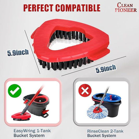2 Pack Spin Scrub Brush Compatible for Oceda EasyWring 1 Tank System, Shower Scrubber Replacement Head, Hard Bristle Cleaning Brush for Kitchen,Tile and Bathroom