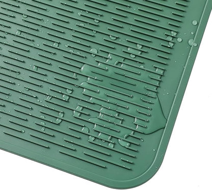 MicoYang Silicone Dish Drying Mat for Multiple Usage,Easy clean,Eco-friendly,Heat-resistant Silicone Mat for Kitchen Counter or Sink,Refrigerator or Drawer Liner Green 2XL 24 inches x 18 inches