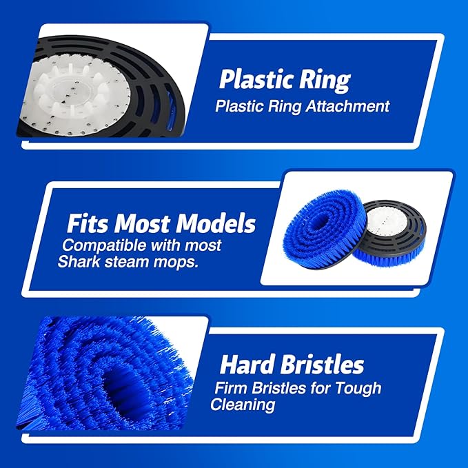 2 Pack Upgraded Steam Mop Replacement Brush Heads for Shark Steam Mop Pads - Deep Cleaning & Scratch-Free for Hardwood & Tile Floors - Compatible with S7000, S7001, S8201, S7201, S8001 Series