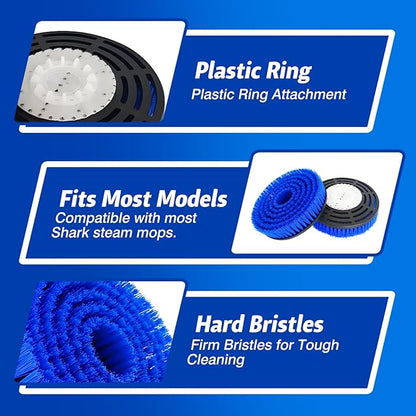 4 Pack Upgraded Steam Mop Replacement Brush Heads for Shark Steam Mop Pads - Deep Cleaning & Scratch-Free for Hardwood & Tile Floors - Compatible with S7000, S7001, S8201, S7201, S8001 Series