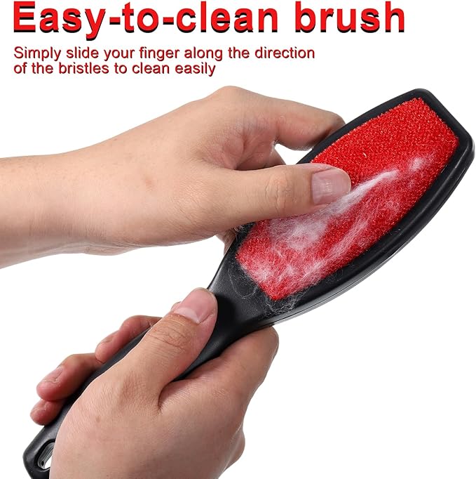 3 Pack Lint Brushes for Clothes, Double-Sided Lint Remover Brush, Reusable Pet Hair Remover, Sheet and Carpet Cleaning Brush for Clothes Sheet Carpet Furniture Fabric
