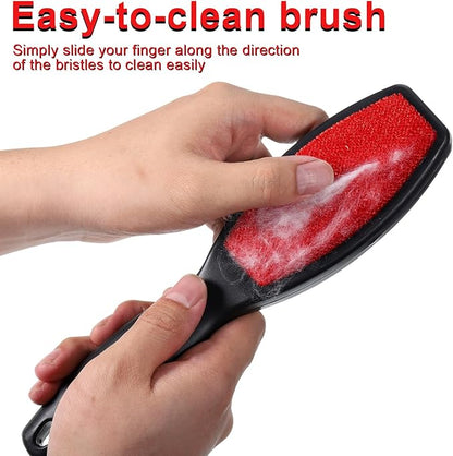 3 Pack Lint Brushes for Clothes, Double-Sided Lint Remover Brush, Reusable Pet Hair Remover, Sheet and Carpet Cleaning Brush for Clothes Sheet Carpet Furniture Fabric