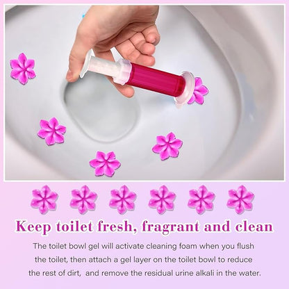 Flower Stamp Toilet Gels Toilet Stain Removal Cleaning Air Freshener Flower Stamps Pack for Bathtubs Bathroom(Purple,6 Pcs)