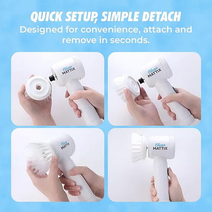 5-in-1 Electric Spin Scrubber – Cordless Power Scrubber for Bathroom, Tile & Grout – Rechargeable Shower Cleaner with 5 Brush Heads for Floor, Tub & Wall Cleaning