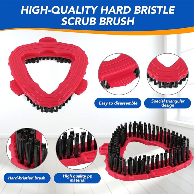 Scrub Brush Head Compatible with O Cedar EasyWring 1-Tank System – Hard Bristle Mop Scrubber Attachment for Tile, Bathroom, Kitchen, Deck & Floor Cleaning, 1 Pack