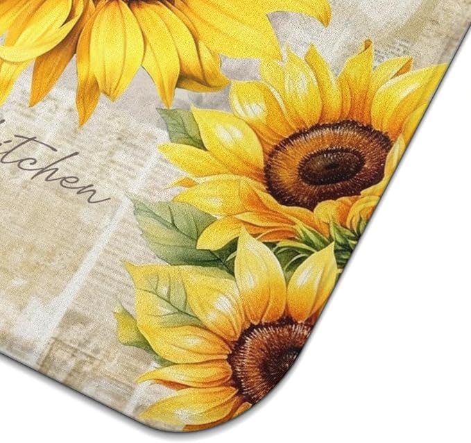 Dish Drying Mat Drainer Pads - Extra Large Microfiber Drying Mats for Dishes Kitchen Counter Super Absorbent Pads for Draining Racks (Sunflower,18"x24" )