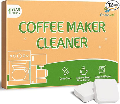 ORIENTLEAF Coffee Maker Cleaner, Coffee Maker Cleaner Tablets Compatible With Nespresso, Keurig, Ninja and more Major Brands, Descaler for Coffee Machine 12 Pack