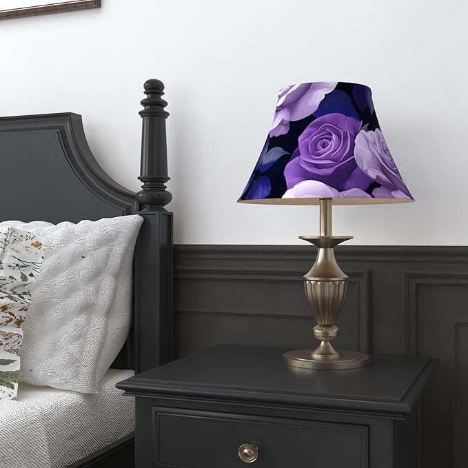 Extra Long Purple Floral Wallpaper Peelable, 17.5In x 32.7Ft Vintage Dark Purple Rose Wallpapers, Romance Removable Vinyl Contact Paper for Bathroom Bedroom Living Room Drawer Bookshelf Plum
