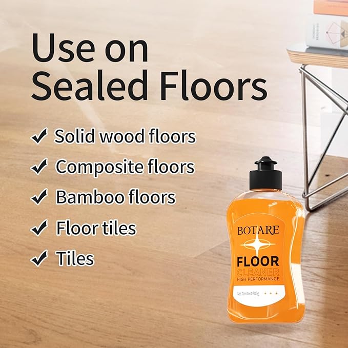Floor Cleaner For Mopping, Cleaning Supplies For Wood Tile Laminate Hardwood Floor Solution Liquid, Orange (1, 17.6 Fl Oz Per Bottle)