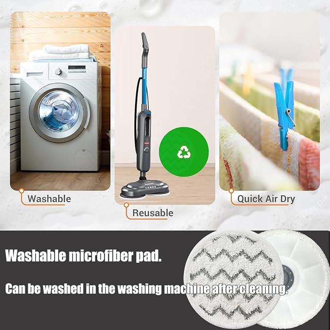 Eifrthe 3897a Rotating Mop Pads for Bissell Spin-Wave SmartSteam Scrubbing Steam Mop 3897A 3712 3712W, Model No 1641112,8 Pack