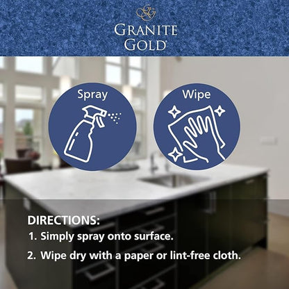 Granite Gold Quartz Cleaner Spray for Caesarstone, Cambria, Silestone and All Other Quartz Countertop Surfaces, 64 Fluid Ounces and 2 x 24 Fluid Ounces