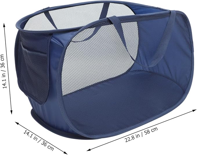 PRETYZOOM Foldable Mesh Laundry Basket with Handles Large Clothes Hamper for Bedroom Bathroom Nursery and Living Storage Convenient Portable Laundry Organizer