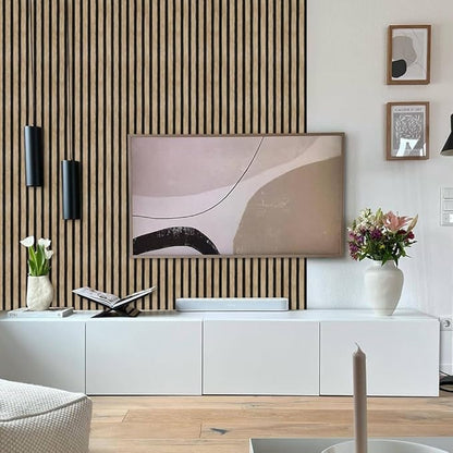 Arthome 17''x393'' Wood Slat Wallpaper,Peel and Stick Self Adhesive Wood Wallpaper PVC Vinyl Decorative Removable Wallpaper Waterproof Faux Wood Grating Stripe Contact Paper for Living Room Bedroom