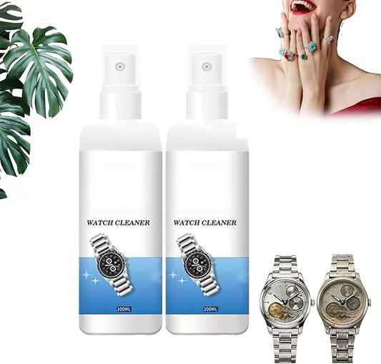 Watch Strap Maintenance Cleaner Spray,Watch Scratch Remover,Quick Jewelry Cleaning Spray,Watch Strap Liquid Suitable for Various Materials (1, 2pcs)