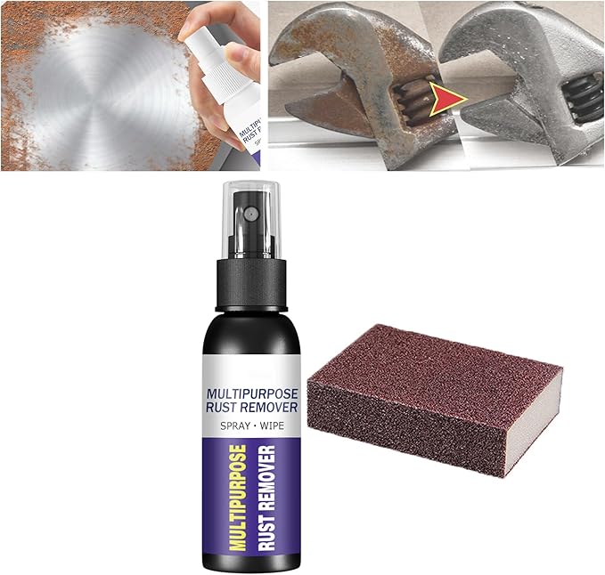 XIRUJNFD Multipurpose Rust Remover Spray, Car Tire Wheel Rust Removal Spray, Iron Powder Remover Spray, Rust Remover Spray for Metal, Car Rust Removal Spray (1,30ml)